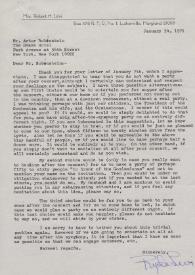 Portada:Carta dirigida a Arthur Rubinstein. Lutherville (Maryland), 14-01-1971