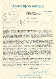 Portada:Carta dirigida a Arthur Rubinstein. Atlanta (Georgia), 05-02-1969