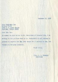 Portada:Carta dirigida a Jacqueline Dee, 17-12-1976