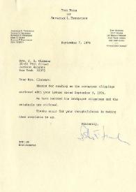 Portada:Carta a J. N. Clemans. Nueva York, 07-09-1976