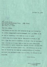 Portada:Carta dirigida a Helen Levey. Nueva York, 25-10-1976
