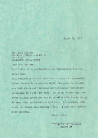 Portada:Carta dirigida a Kate Epstein. Nueva York, 26-04-1976