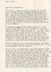Portada:Carta dirigida a Arthur Rubinstein. Los Angeles (California), 19-07-1976