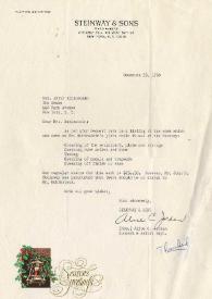 Portada:Carta dirigida a Arthur Rubinstein. Nueva York, 30-12-1968