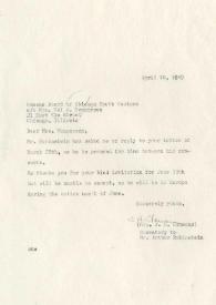 Portada:Carta dirigida a Mel A. Mongerson. Nueva York, 10-04-1969