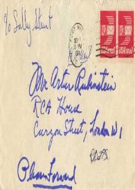 Portada:Carta dirigida a Arthur Rubinstein, 05-09-1974