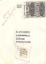 Portada:Carta dirigida a Arthur Rubinstein. Mobile (Alabama), 03-11-1974