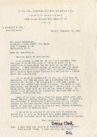 Portada:Carta dirigida a Arthur Rubinstein. Washington, 17-02-1969
