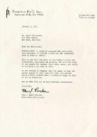 Portada:Carta dirigida a Arthur Rubinstein. Englewood Cliffs (Nueva Jersey), 05-01-1971