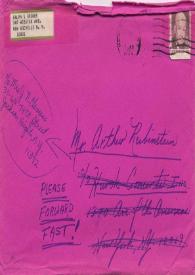 Portada:Tarjeta dirigida a Arthur Rubinstein, 07-01-1973