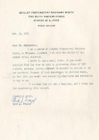 Portada:Carta dirigida a Arthur Rubinstein. Chicago (Illinois), 30-02-1971