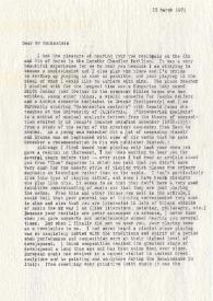 Portada:Carta dirigida a Arthur Rubinstein, 25-03-1971