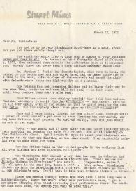 Portada:Carta dirigida a Arthur Rubinstein. Birmingham (Alabama), 17-03-1971