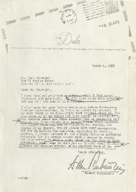 Portada:Carta dirigida a Paul Belanger. Nueva York, 04-03-1970