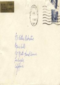 Portada:Carta dirigida a Arthur Rubinstein. California, 14-03-1971