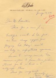 Portada:Carta dirigida a Arthur Rubinstein. Nueva York, 13-01-1974