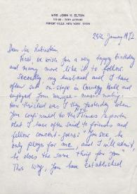 Portada:Carta dirigida a Arthur Rubinstein. Nueva York, 28-01-1972