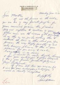 Portada:Carta dirigida a Arthur Rubinstein. Beverly Hills (California), 19-01-1972