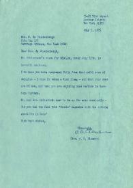 Portada:Carta dirigida a Marianne de Stuckenbergh. Nueva York, 02-07-1975