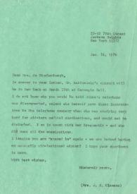 Portada:Carta dirigida a Marianne de Stuckenbergh. Nueva York, 31-01-1976