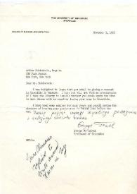 Portada:Carta dirigida a Arthur Rubinstein. Knoxville (Tennessee), 03-11-1966