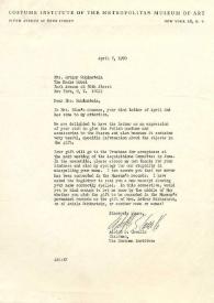 Portada:Carta dirigida a Arthur Rubinstein. Nueva York, 07-04-1970