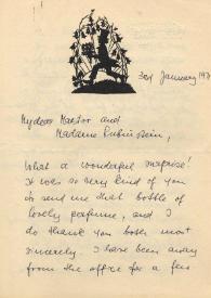 Portada:Carta dirigida a Aniela Rubinstein, 03-01-1971