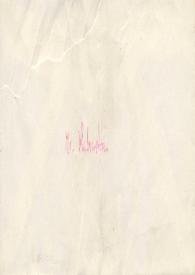 Portada:Carta dirigida a Arthur Rubinstein. Nueva York