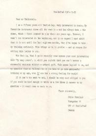 Portada:Carta dirigida a Arthur Rubinstein. Skelleftea (Suiza), 29-12-1981