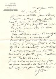 Portada:Carta dirigida a Arthur Rubinstein. Zurich, 15-06-1970
