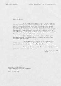 Portada:Carta dirigida a William Monnier (Director General de Aduanas). Neuchâtel (Suiza), 31-01-1972