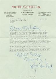 Portada:Carta dirigida a Arthur Rubinstein. Londres (Inglaterra), 02-10-1970