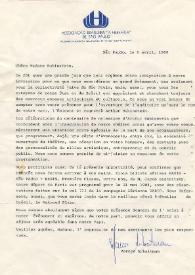 Portada:Carta dirigida a Aniela Rubinstein. São Paulo (Brasil), 06-04-1988