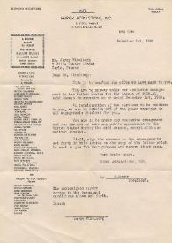 Portada:Carta a Jerzy Fitelberg. Nueva York, 01-11-1939