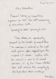 Portada:Carta dirigida a Arthur Rubinstein, 03-12-1988