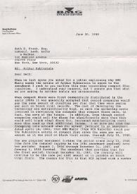 Portada:Carta a Seth E. Frank. Nueva York, 20-06-1988
