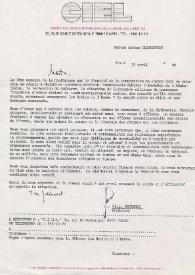 Portada:Carta dirigida a Arthur Rubinstein. París (Francia), 29-04-1980