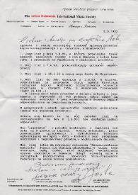 Portada:Carta dirigida a Aniela Rubinstein. Tel Aviv (Israel), 09-09-1993