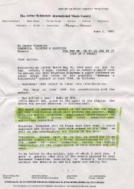 Portada:Carta dirigida a Dante Canonica. Tel Aviv (Israel), 03-06-1993