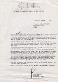 Portada:Carta dirigida a Arthur Rubinstein. París (Francia), 22-01-1981