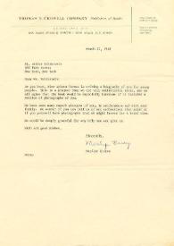 Portada:Carta dirigida a Arthur Rubinstein. Nueva York, 27-03-1968