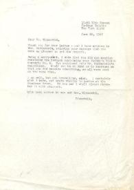 Portada:Carta dirigida a Bronislaw Mlynarski. Nueva York, 20-06-1967