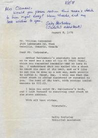 Portada:Carta dirigida a William Carpenter, 08-08-1978