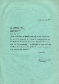 Portada:Carta dirigida a Warren B. Syer, 16-02-1976