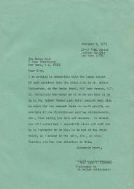 Portada:Carta dirigida a The Lotos Club. Nueva York, 06-02-1976