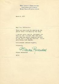 Portada:Carta dirigida a Arthur Rubinstein. Florida, 08-03-1977
