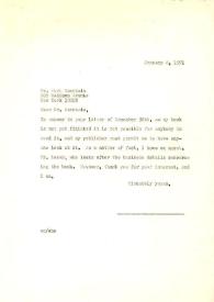 Portada:Carta dirigida a Kurt Bernheim. Nueva York, 08-01-1971