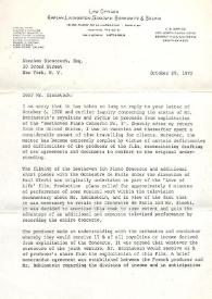 Portada:Carta dirigida a Abraham Bienstock. París (Francia), 29-10-1970