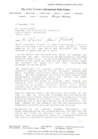 Portada:Carta dirigida a Teruaki Kawai (Director de MOA Fundación Internacional). Tel Aviv (Israel), 13-12-1989