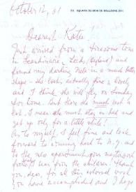 Portada:Carta dirigida a Katherine Cardwell. París (Francia), 12-10-1961